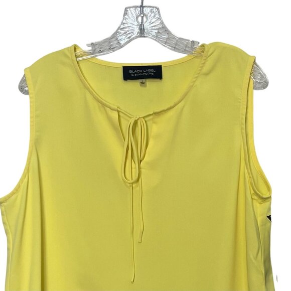 Black Label By Evan-Picone Sleeveless Shirt Large Yellow Tie Neck New - Picture 4 of 8